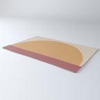 Minimal Retro Sunset Sunrise - Burgundy Ruby Red Rug Gallery Image 3