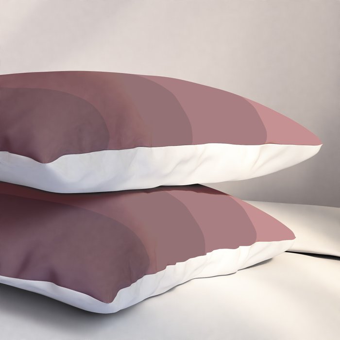 Minimal Retro Sunset Sunrise - Burgundy Ruby Red Pillow Sham Gallery Image 3