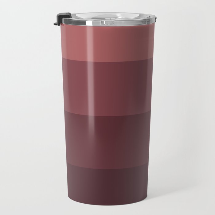 Minimal Retro Sunset Sunrise - Burgundy Ruby Red Travel Mug Gallery Image 3