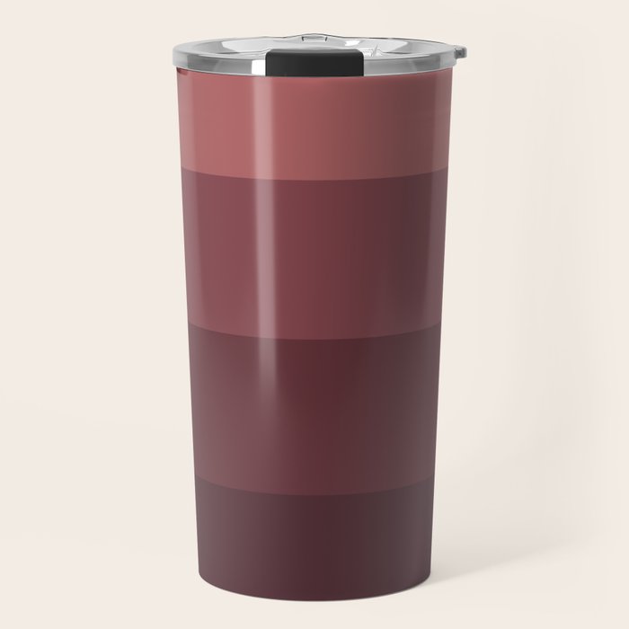 Minimal Retro Sunset Sunrise - Burgundy Ruby Red Travel Mug Gallery Image 1