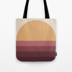 Minimal Retro Sunset Sunrise - Burgundy Ruby Red Tote Bag Gallery Image 1
