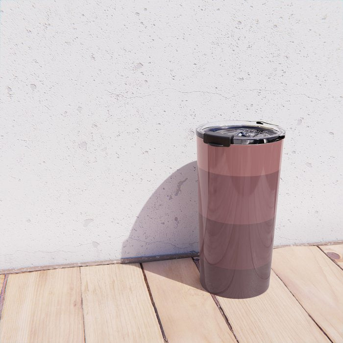 Minimal Retro Sunset Sunrise - Burgundy Ruby Red Travel Mug Gallery Image 4