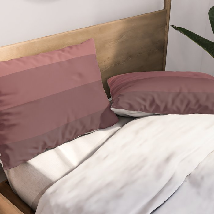 Minimal Retro Sunset Sunrise - Burgundy Ruby Red Pillow Sham Gallery Image 2