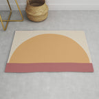 Minimal Retro Sunset Sunrise - Burgundy Ruby Red Rug Gallery Image 1