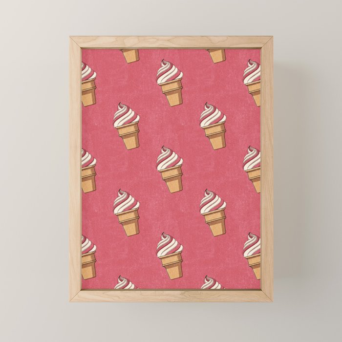 FAST FOOD / Ice Cream - pattern Mini Art Print Gallery Image 1