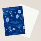 Let's Play Tennis in Navy Blue Stationery Card Gallery Image 2