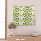 Mid Century Modern Scandinavian Abstract 152 Turquoise and Chartreuse Wall Tapestry Gallery Image 2