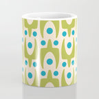 Mid Century Modern Scandinavian Abstract 152 Turquoise and Chartreuse Coffee Mug Gallery Image 4