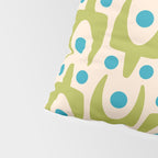 Mid Century Modern Scandinavian Abstract 152 Turquoise and Chartreuse Pillow Sham Gallery Image 4