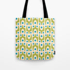 Mid Century Modern Scandinavian Abstract 152 Turquoise and Chartreuse Tote Bag Gallery Image 1