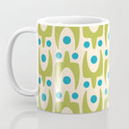 Mid Century Modern Scandinavian Abstract 152 Turquoise and Chartreuse Coffee Mug Gallery Image 3