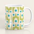 Mid Century Modern Scandinavian Abstract 152 Turquoise and Chartreuse Coffee Mug Gallery Image 1