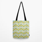 Mid Century Modern Scandinavian Abstract 152 Turquoise and Chartreuse Tote Bag Gallery Image 2