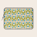 Mid Century Modern Scandinavian Abstract 152 Turquoise and Chartreuse Laptop Sleeve Gallery Image 1