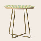 Mid Century Modern Scandinavian Abstract 152 Turquoise and Chartreuse Side Table Gallery Image 1