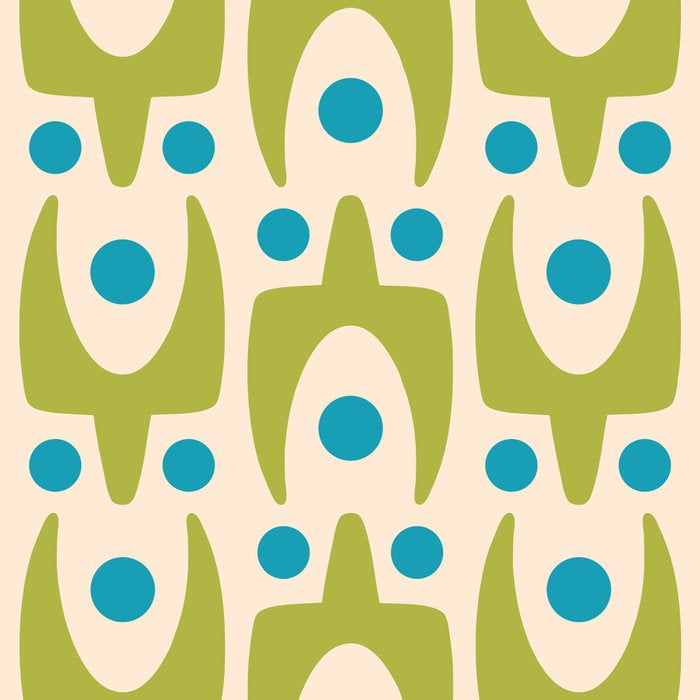 Mid Century Modern Scandinavian Abstract 152 Turquoise and Chartreuse Coffee Mug Gallery Image 2