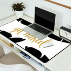 Get Naked Funny, Tropical Palm, Black, White and Gold Desk Mat Gallery Image 2