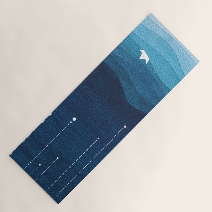 Falling stars, blue, sailboat, ocean Yoga Mat Gallery Image 1