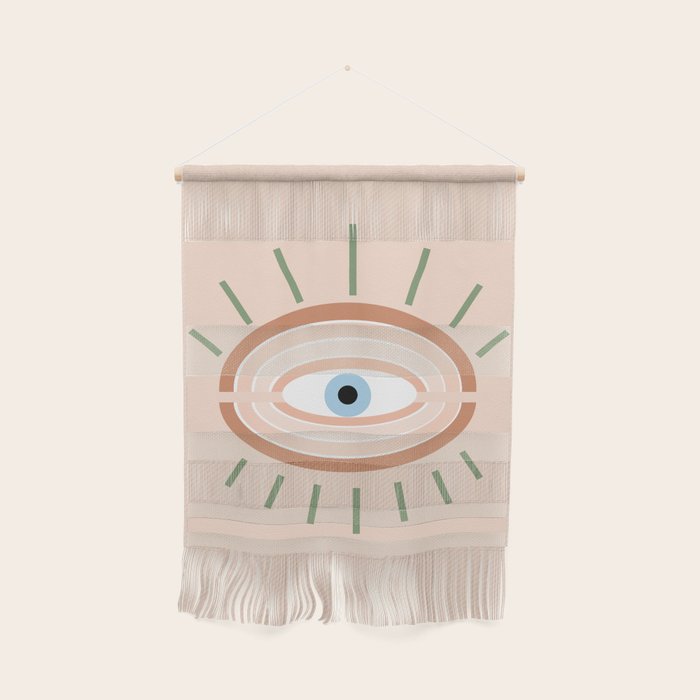 Retro evil eye - neutrals Wall Hanging Gallery Image 1