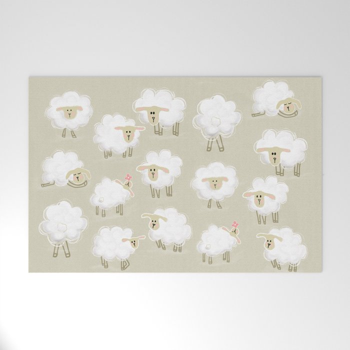 Herd of sheep Welcome Mat Gallery Image 1