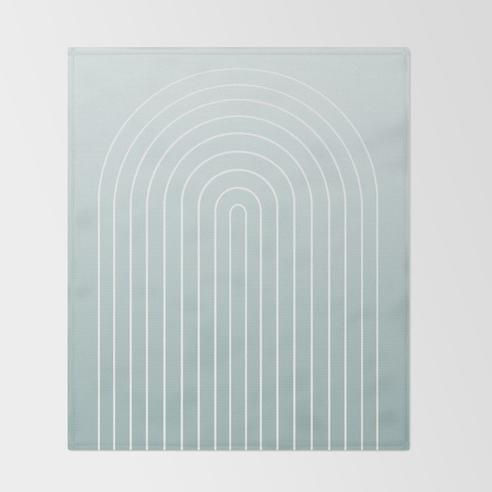 Ombre Arch XVII Natural Teal Gradient Modern Geometric Lines Throw Blanket Gallery Image 2