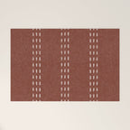 boho vertical stitch - rust Welcome Mat Gallery Image 1