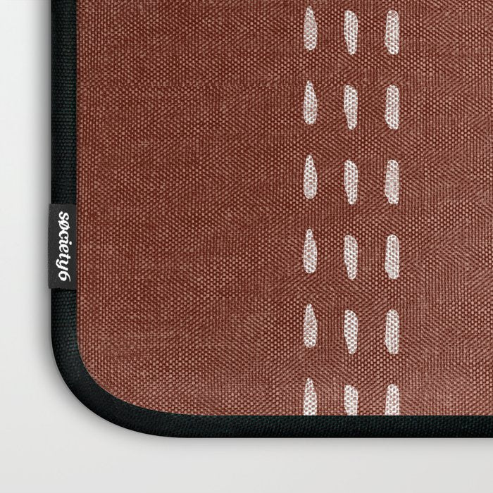boho vertical stitch - rust Laptop Sleeve Gallery Image 3