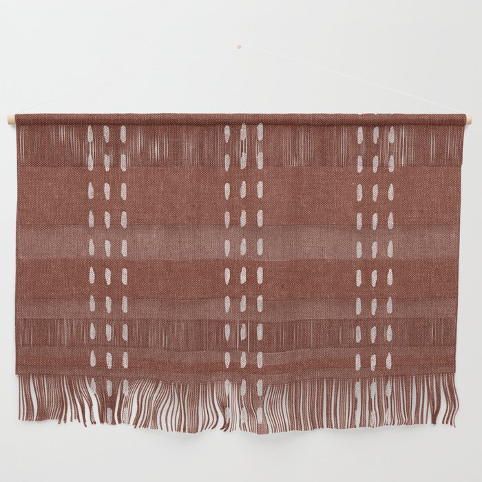 boho vertical stitch - rust Wall Hanging Gallery Image 1