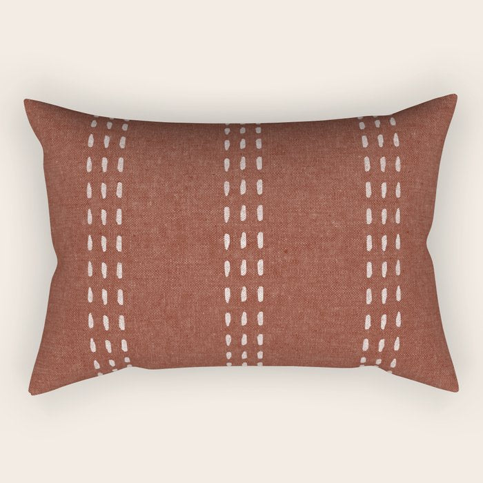 boho vertical stitch - rust Rectangular Pillow Gallery Image 2