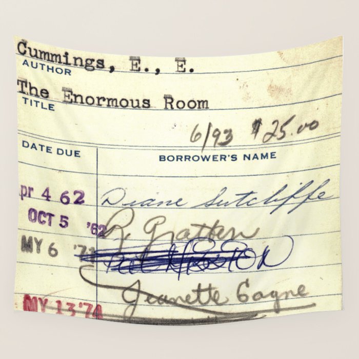Library Card 828 The Enormous Room Wall Tapestry Gallery Image 1