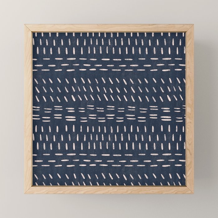 Mudcloth Distress Denim Mini Art Print Gallery Image 1