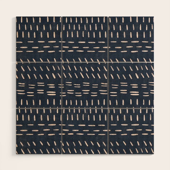Mudcloth Distress Denim Wood Wall Art Gallery Image 1
