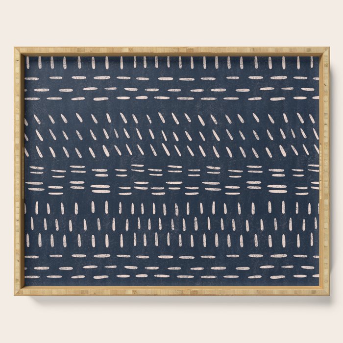Mudcloth Distress Denim Serving Tray Gallery Image 1