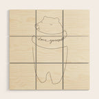 Love Yourself Bear Wood Wall Art Gallery Image 1
