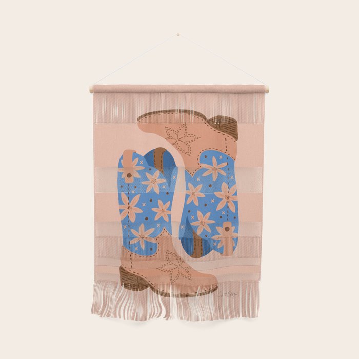 Cowgirl Boots â Blue & Peach Wall Hanging Gallery Image 1