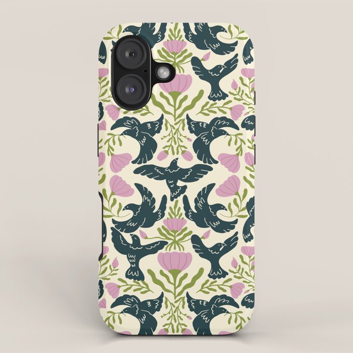 Spring Black Birds iPhone Case Gallery Image 1