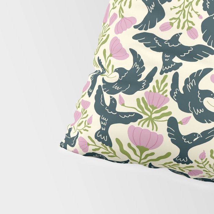 Spring Black Birds Pillow Sham Gallery Image 4