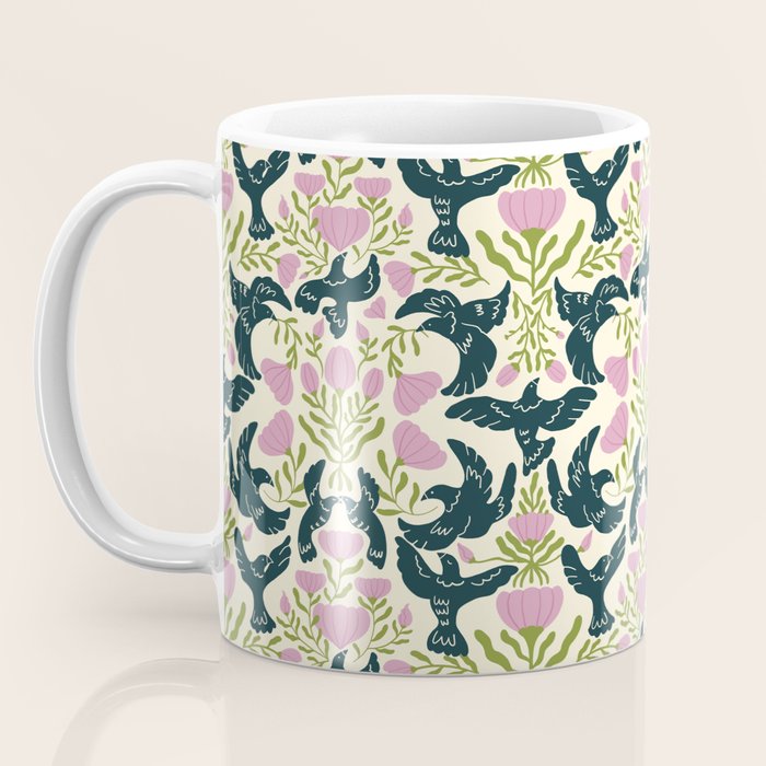 Spring Black Birds Coffee Mug Gallery Image 3