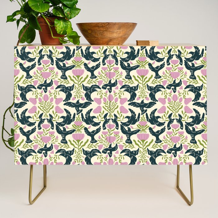 Spring Black Birds Credenza Gallery Image 1