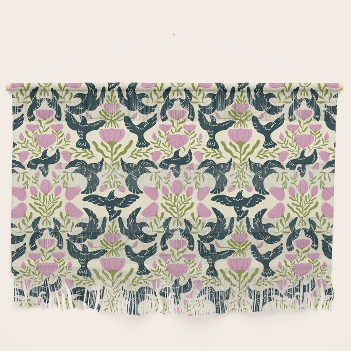 Spring Black Birds Wall Hanging Gallery Image 1