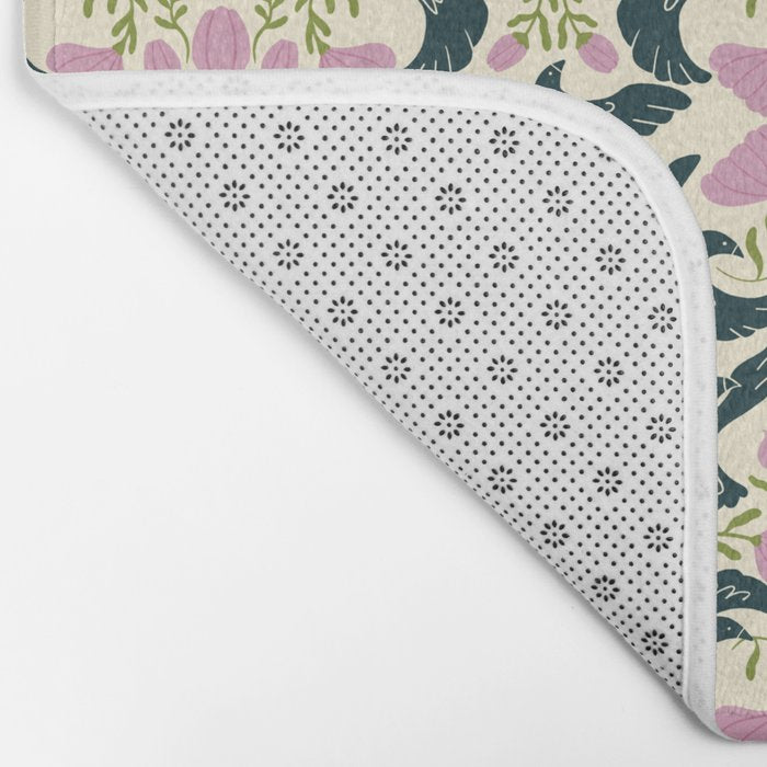 Spring Black Birds Bath Mat Gallery Image 2