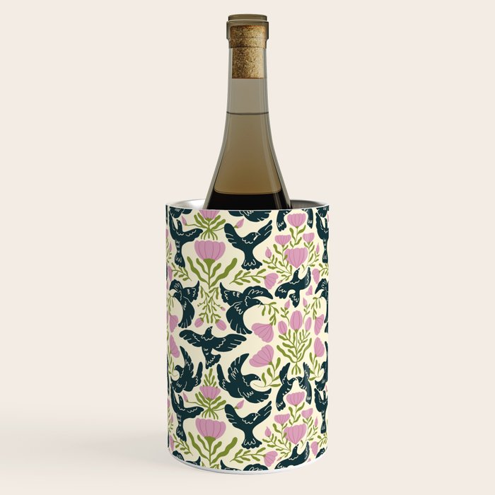 Spring Black Birds Wine Chiller Gallery Image 3