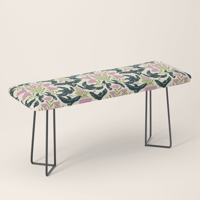 Spring Black Birds Bench Gallery Image 1