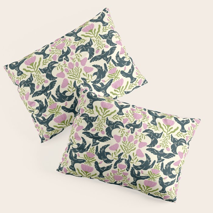 Spring Black Birds Pillow Sham Gallery Image 3