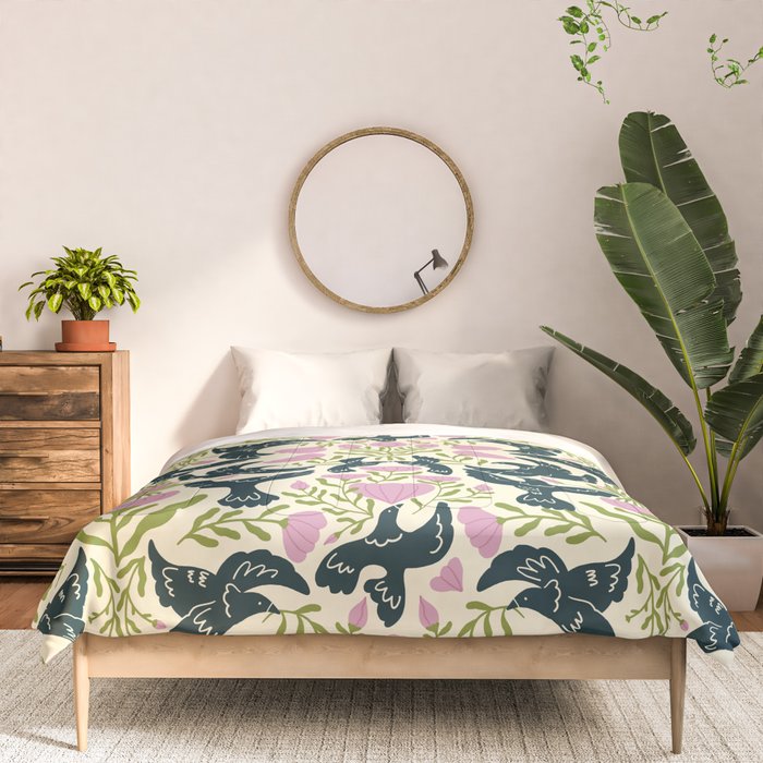 Spring Black Birds Comforter Gallery Image 3
