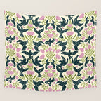 Spring Black Birds Wall Tapestry Gallery Image 4