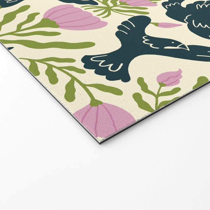 Spring Black Birds Welcome Mat Gallery Image 2