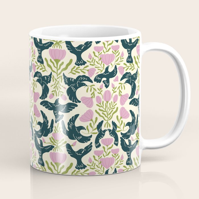 Spring Black Birds Coffee Mug Gallery Image 1