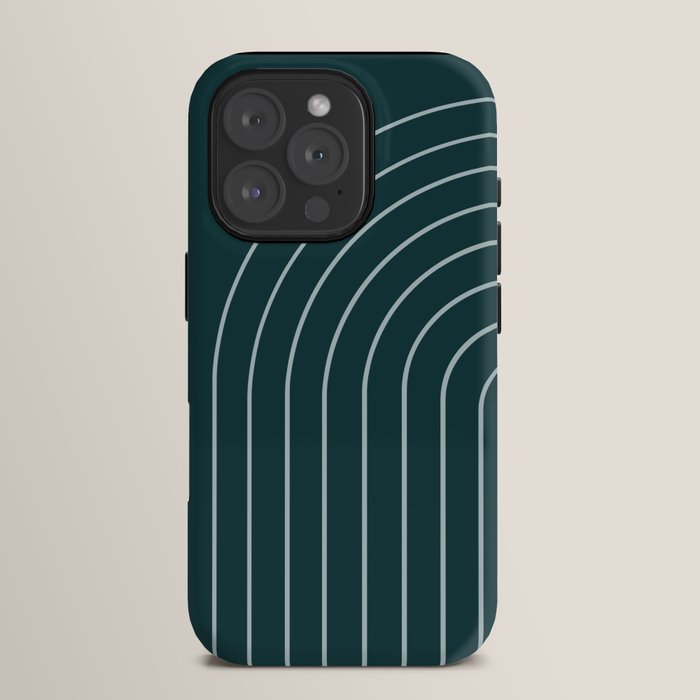 Minimal Arch XXXVIII Dark Teal Green Modern Geometric Lines iPhone Case Gallery Image 15