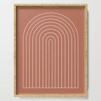Minimal Arch LI Coral Red Modern Geometric Lines Serving Tray Gallery Image 1
